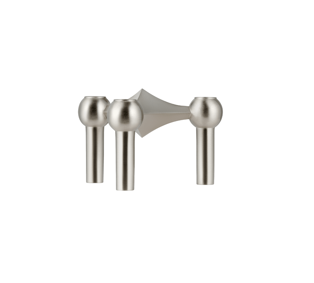 Nagel lysestage - børstet krom